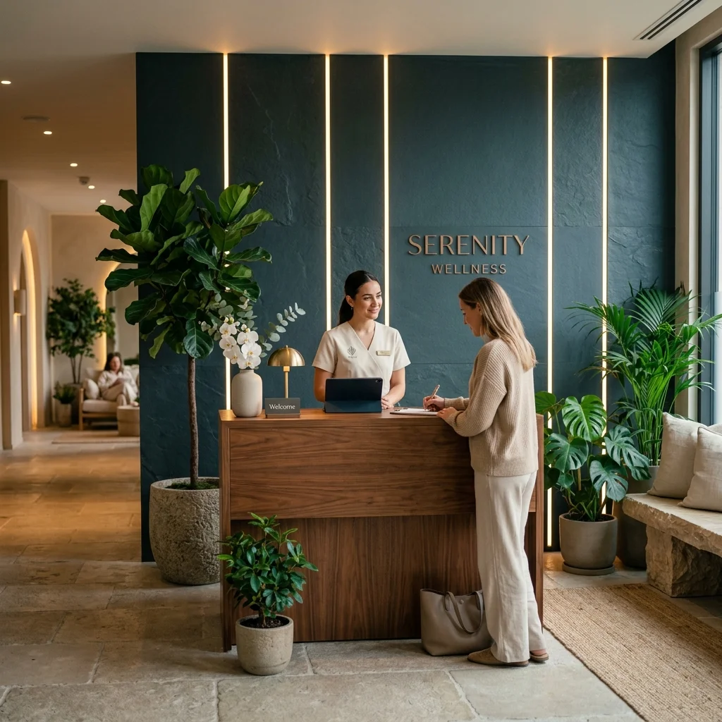 Recepción con plantas